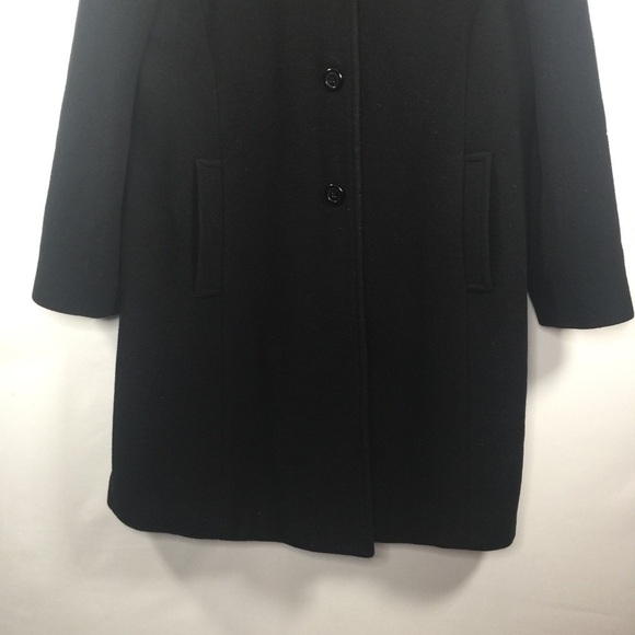 Fleet Street Wool Size Large Petite Black Pea Coat - Picture 3 of 13